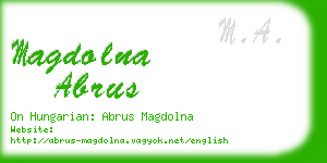 magdolna abrus business card